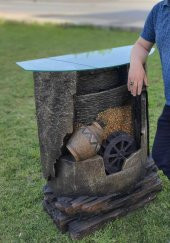 Led Aydınlatmalı Su Değirmenli Dekoratif Şelale 100x75x38cm DW72004 - Dekoratif Danışma Masası thumbnail 1