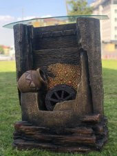 Led Aydınlatmalı Su Değirmenli Dekoratif Şelale 100x75x38cm DW72004 - Dekoratif Danışma Masası thumbnail 3