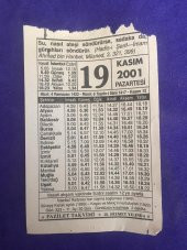 19 Kasım 2001 Takvim Yaprağı - Nostalji Koleksiyonluk Takvim Yaprağı thumbnail 1