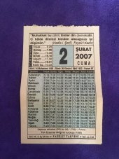 2 Şubat 2007 Takvim Yaprağı - Nostalji Koleksiyonluk Takvim Yaprağı - 1