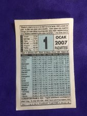 1 Ocak 2007 Takvim Yaprağı - Nostalji Koleksiyonluk Takvim Yaprağı - 1