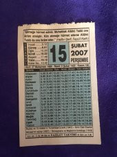 15 Şubat 2007 Takvim Yaprağı - Nostalji Koleksiyonluk Takvim Yaprağı thumbnail 1