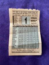 1 Nisan 2007 Takvim Yaprağı - Nostalji Koleksiyonluk Takvim Yaprağı thumbnail 1