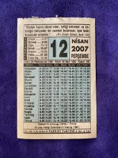 12 Nisan 2007 Takvim Yaprağı - Nostalji Koleksiyonluk Takvim Yaprağı B thumbnail 1