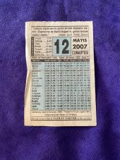 12 Mayıs 2007 Takvim Yaprağı - Nostalji Koleksiyonluk Takvim Yaprağı - 1
