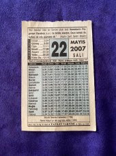 18 Mayıs 2007 Takvim Yaprağı - Nostalji Koleksiyonluk Takvim Yaprağı - 1