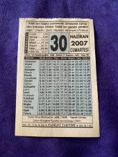 30 Haziran 2007 Takvim Yaprağı - Nostalji Koleksiyonluk Takvim Yaprağı thumbnail 1