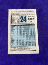 24 Ağustos 2007 Takvim Yaprağı - Nostalji Koleksiyonluk Takvim Yaprağı thumbnail 1