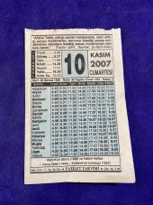 10 Kasım 2007 Takvim Yaprağı - Nostalji Koleksiyonluk Takvim Yaprağı thumbnail 1