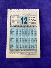 12 Ocak 2006 Takvim Yaprağı - Nostalji Koleksiyonluk Takvim Yaprağı thumbnail 1