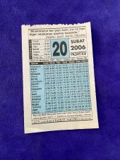 20 Şubat 2006 Takvim Yaprağı - Nostalji Koleksiyonluk Takvim Yaprağı thumbnail 1