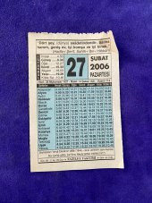 27 Şubat 2006 Takvim Yaprağı - Nostalji Koleksiyonluk Takvim Yaprağı thumbnail 1