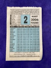 2 Mart 2006 Takvim Yaprağı - Nostalji Koleksiyonluk Takvim Yaprağı thumbnail 1