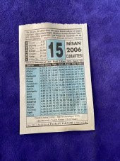 15 Nisan 2006 Takvim Yaprağı - Nostalji Koleksiyonluk Takvim Yaprağı - 1