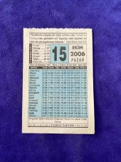 15 Ekim 2006 Takvim Yaprağı - Nostalji Koleksiyonluk Takvim Yaprağı thumbnail 1