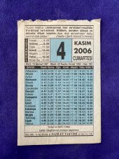 4 Kasım 2006 Takvim Yaprağı - Nostalji Koleksiyonluk Takvim Yaprağı - 1