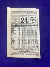 24 Aralık 1999 Takvim Yaprağı - Nostalji Koleksiyonluk Takvim Yaprağı thumbnail 1