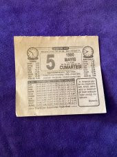 5 Mayıs 1990 Takvim Yaprağı - Nostalji Koleksiyonluk Takvim Yaprağı thumbnail 1