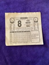 8 Mayıs 1990 Takvim Yaprağı - Nostalji Koleksiyonluk Takvim Yaprağı thumbnail 1