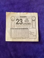 23 Mayıs 1990 Takvim Yaprağı - Nostalji Koleksiyonluk Takvim Yaprağı thumbnail 1