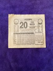 20 Mayıs 1990 Takvim Yaprağı - Nostalji Koleksiyonluk Takvim Yaprağı thumbnail 1