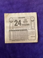 24 Mayıs 1990 Takvim Yaprağı - Nostalji Koleksiyonluk Takvim Yaprağı thumbnail 1