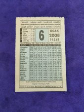 6 Ocak 2008 Takvim Yaprağı - Nostaljik Koleksiyonluk Takvim Yaprağı - 1