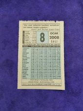 8 Ocak 2008 Takvim Yaprağı - Nostaljik Koleksiyonluk Takvim Yaprağı thumbnail 1