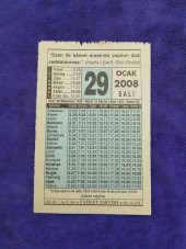 29 Ocak 2008 Takvim Yaprağı - Nostaljik Koleksiyonluk Takvim Yaprağı thumbnail 1