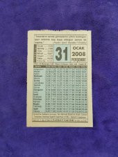 31 Ocak 2008 Takvim Yaprağı - Nostaljik Koleksiyonluk Takvim Yaprağı thumbnail 1