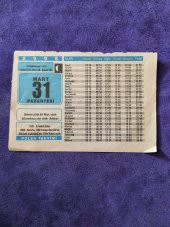 31 Mart 2008 Takvim Yaprağı - Nostaljik Koleksiyonluk Takvim Yaprağı - 1