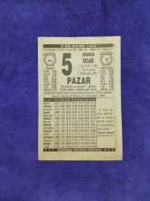5 Ocak 2003 Takvim Yaprağı - Nostaljik Koleksiyonluk Takvim Yaprağı thumbnail 1