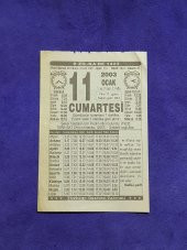 11 Ocak 2003 Takvim Yaprağı - Nostaljik Koleksiyonluk Takvim Yaprağı thumbnail 1