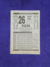 26 Ocak 2003 Takvim Yaprağı - Nostaljik Koleksiyonluk Takvim Yaprağı thumbnail 1