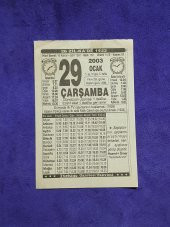 29 Ocak 2003 Takvim Yaprağı - Nostaljik Koleksiyonluk Takvim Yaprağı - 1