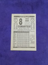 8 Şubat 2003 Takvim Yaprağı - Nostaljik Koleksiyonluk Takvim Yaprağı thumbnail 1