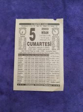 5 Nisan 2003 Takvim Yaprağı - Nostaljik Koleksiyonluk Takvim Yaprağı thumbnail 1