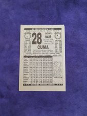 28 Mart 2003 Takvim Yaprağı - Nostaljik Koleksiyonluk Takvim Yaprağı thumbnail 1