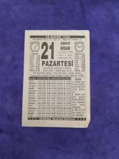 21 Nisan 2003 Takvim Yaprağı - Nostaljik Koleksiyonluk Takvim Yaprağı thumbnail 1