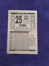 25 Nisan 2003 Takvim Yaprağı - Nostaljik Koleksiyonluk Takvim Yaprağı thumbnail 1