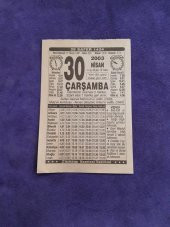 30 Nisan 2003 Takvim Yaprağı - Nostaljik Koleksiyonluk Takvim Yaprağı thumbnail 1