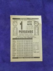 1 Mayıs 2003 Takvim Yaprağı - Nostaljik Koleksiyonluk Takvim Yaprağı thumbnail 1