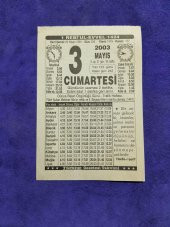 3 Mayıs 2003 Takvim Yaprağı - Nostaljik Koleksiyonluk Takvim Yaprağı thumbnail 1