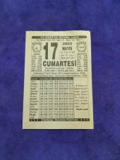 17 Mayıs 2003 Takvim Yaprağı - Nostaljik Koleksiyonluk Takvim Yaprağı thumbnail 1