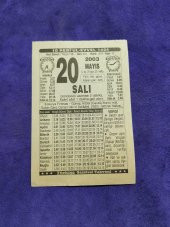 20 Mayıs 2003 Takvim Yaprağı - Nostaljik Koleksiyonluk Takvim Yaprağı thumbnail 1