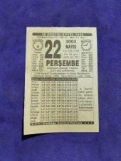 22 Mayıs 2003 Takvim Yaprağı - Nostaljik Koleksiyonluk Takvim Yaprağı thumbnail 1