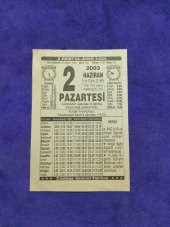 2 Haziran 2003 Takvim Yaprağı - Nostaljik Koleksiyonluk Takvim Yaprağı - 1