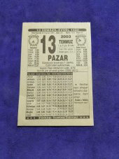 13 Temmuz 2003 Takvim Yaprağı - Nostaljik Koleksiyonluk Takvim Yaprağı thumbnail 1