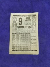 9 Ağustos 2003 Takvim Yaprağı - Nostaljik Koleksiyonluk Takvim Yaprağı thumbnail 1