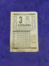 3 Eylül 2003 Takvim Yaprağı - Nostaljik Koleksiyonluk Takvim Yaprağı thumbnail 1